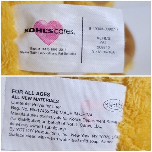 Kohls Cares Biscuit Dog Plush Stuffed Animal 2018 Capucilli Schories Sewn Eyes - Picture 9 of 11